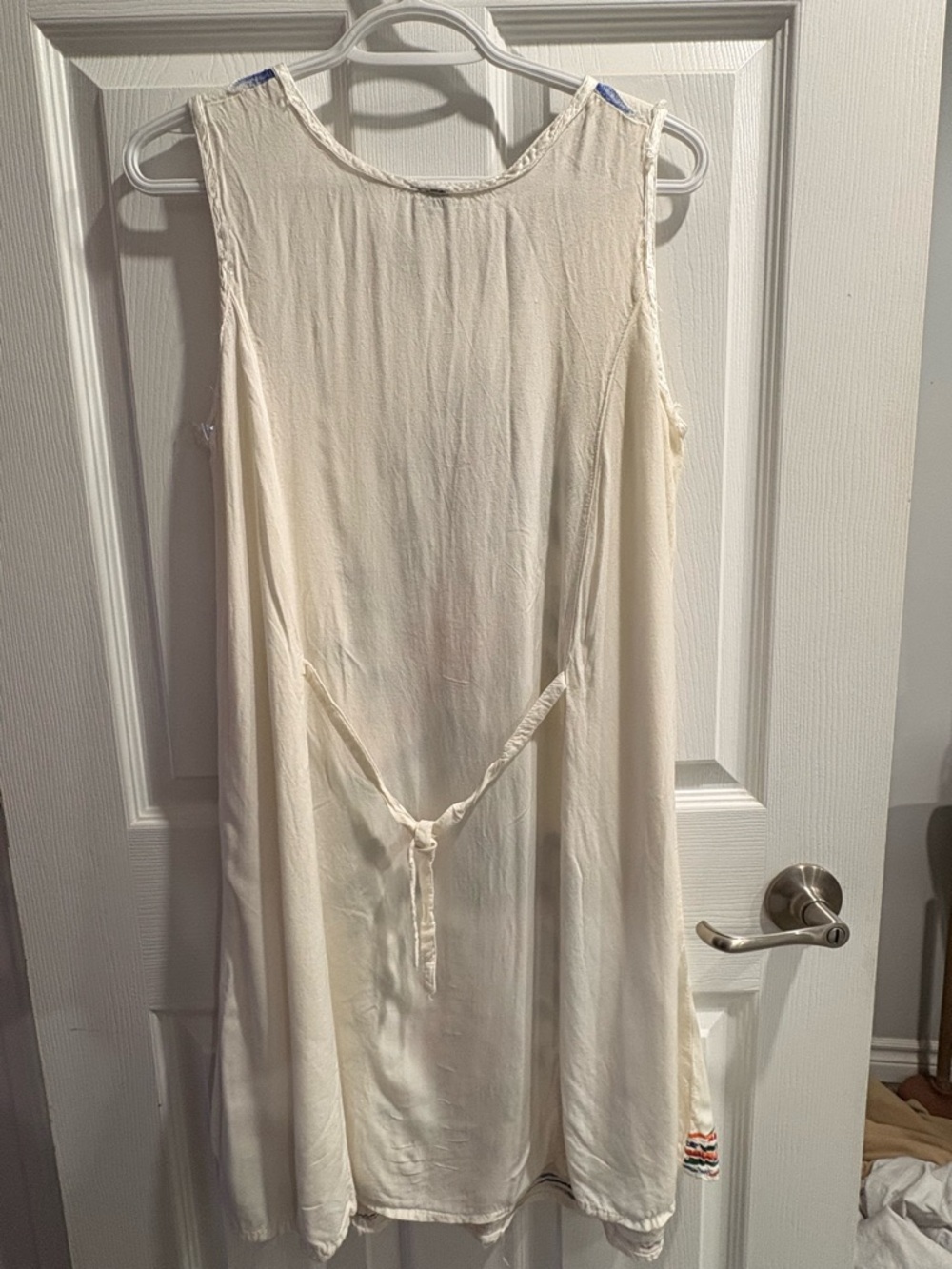 White/Cream Floral Sleeveless Midi Dress with Multicolor Bloom Detail ladies sm - Picture 6 of 8
